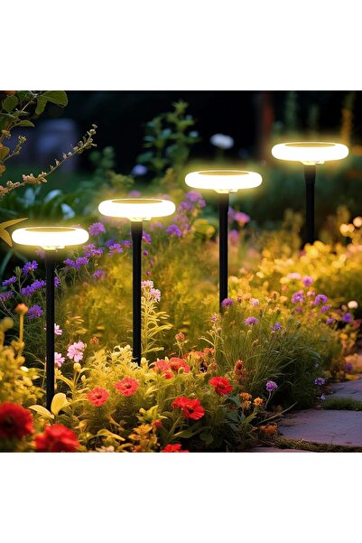 GENERAL ABUDA 4 Pcs Outdoor Solar Walkway Lights, Warm White