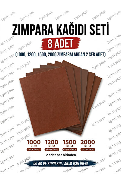 bym yapı Water Sandpaper Set Paper Sandpaper Set Headlight Cleaning Set 1000-...