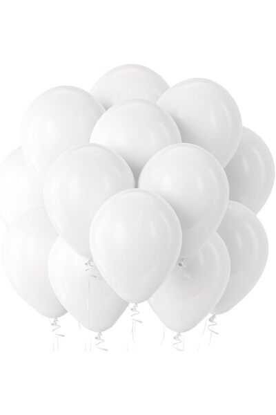 Generic 100 Pack 12 inch Round White Latex Helium Balloons for White Themed W...