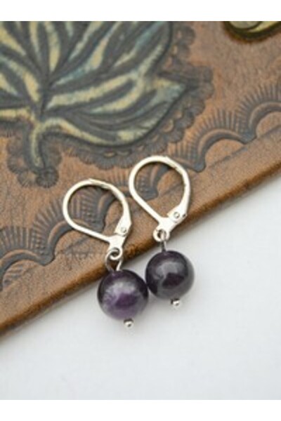 Stoneage Amethyst Stone Earrings - Multicolor -