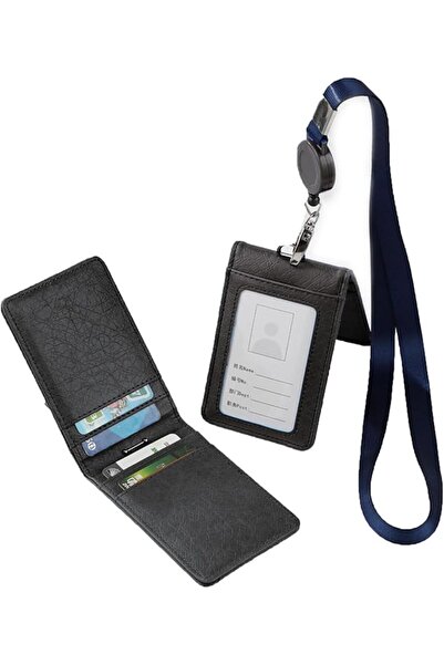 LinJie Badge holder ID card leather, Multi slot تعليقة بطاقة عمل ID card hold...
