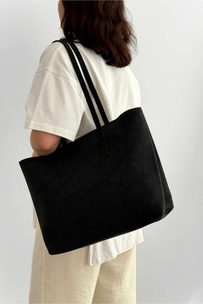 Yuka Atelier Τσάντα Mara Suede Shopper - Τσάντα Ώμου (Μαύρη)