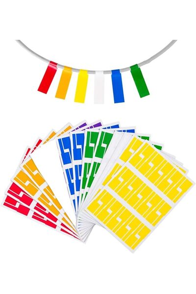 KASTWAVE 180 Pcs Cable Labels, Multi Color Self Adhesive Cable Labels Waterpr...