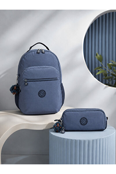 Kipling Unisex School Bag Set of 2 (Bag and Pen Holder) Kpsetkpki427564-Smoked