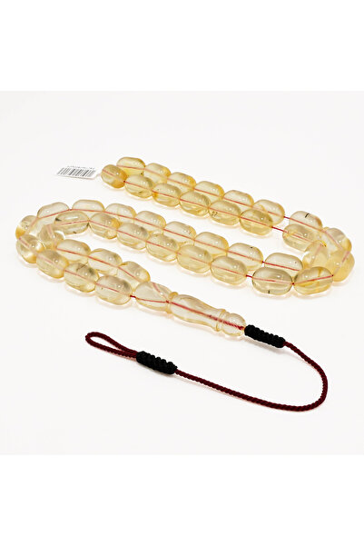 Generic Brand Clear Baltic Amber Prayer Beads – 42 Beads, 11-17mm Barrel Shap...