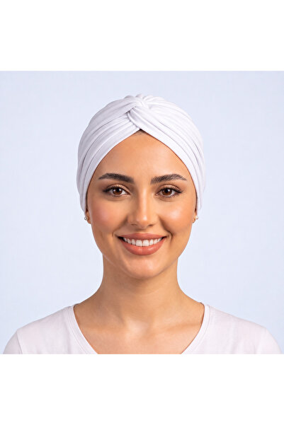 Generic Brand ربطة رأس تيربان للعاملات - أبيض وأسود