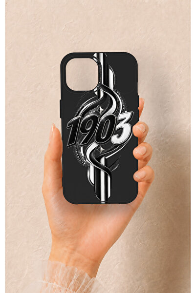 Vip Case iPhone 15 Uyumlu Siyah Beyaz Sarmaşık Desenli Silikon Kılıf