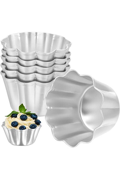 MAKINGTEC 6Pcs Egg Tart Molds Aluminium Pie Tins Mini Tart Tins Tiny Pie Tin ...