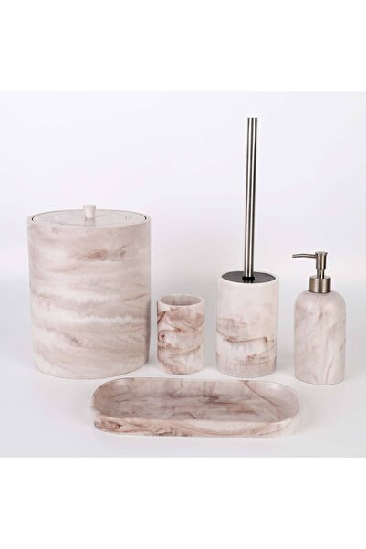 Selim Marble Bathroom Set Taupe