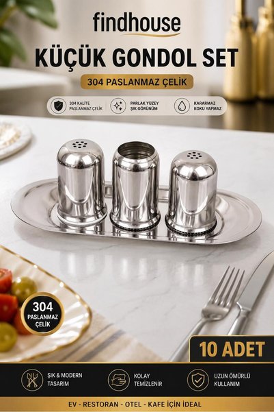 Bulika 304 ستانلس ستيل، 10 قطع من موزعات الملح الصغيرة، وموزعات الفلفل الأسود...