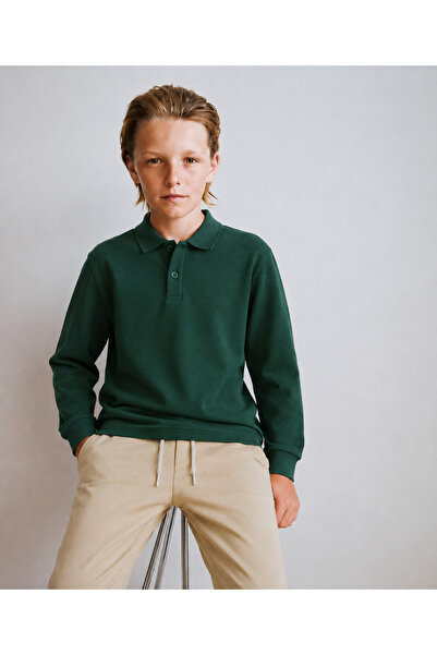 Tifina Kids Unisex Σχολικό Πόλο Λακόστ με λαιμόκοψη, μακρυμάνικο, χωρίς στάμπ...