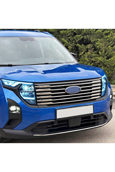 BRSPLAST Ford Courier Uyumlu 2023 Ve Üzeri Krom Ön Tampon Alt Çıtası Tek Parç...