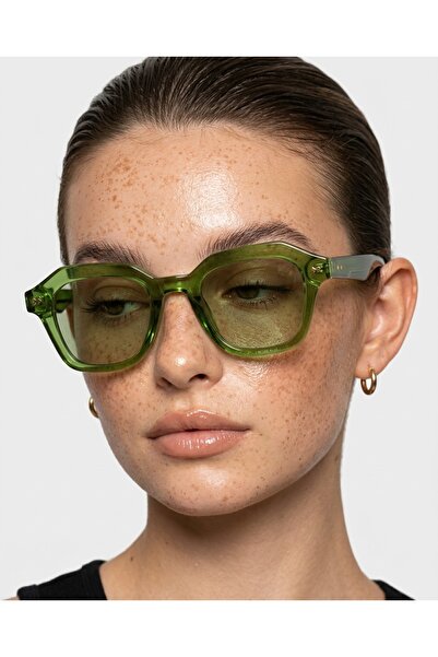funeyes Hush Green Green Sunglasses Oversize Design Thick Frame Style Sun Gla...