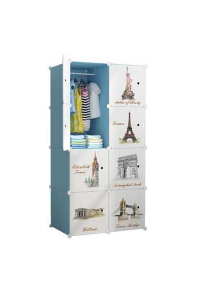 Rovitech Dulap modular pentru copii, 7 rafturi, pentru haine și jucării, 75 x...