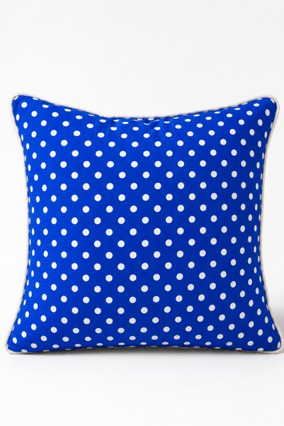 Elegancembroidery Navy Blue White Polka Dot Ribbed Throw Pillow Cover 42X42 c...