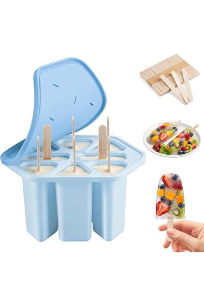 SYOSI Popsicle Molds Set, 8 Cavities Silicone Ice Pop Maker with 50 Sticks BP...