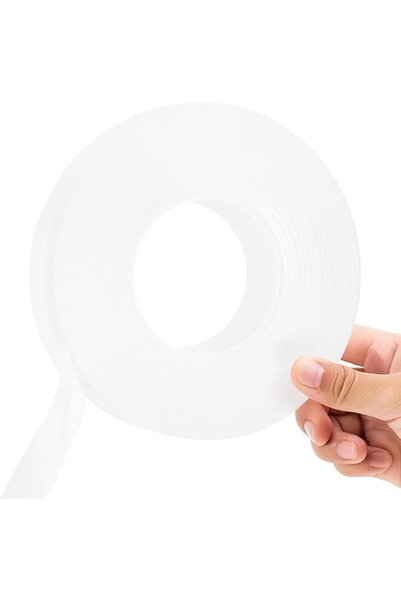 fitto 3 Meter Double Sided Adhesive Silicon Tape, Grip Tape, Transparent, Hea...