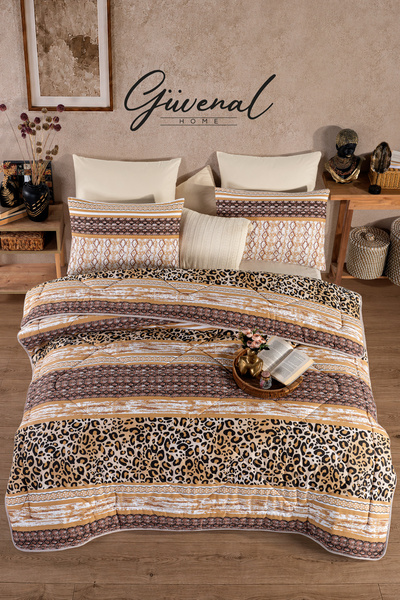 Güvenal Milano Patterned Ranforce Double Duvet Set with Pillowcases |   Sleep...