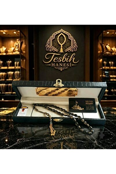 TESBIH HANESI Özel Yazılı Ve Özel Kutulu 24k Altın Parçacıklı Tesbih sertifik...
