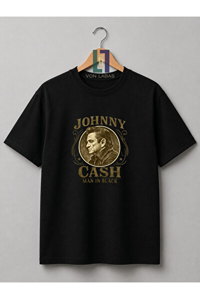 PANDORICA Johnny Cash Retro Baskılı Premium Unisex Tişört
