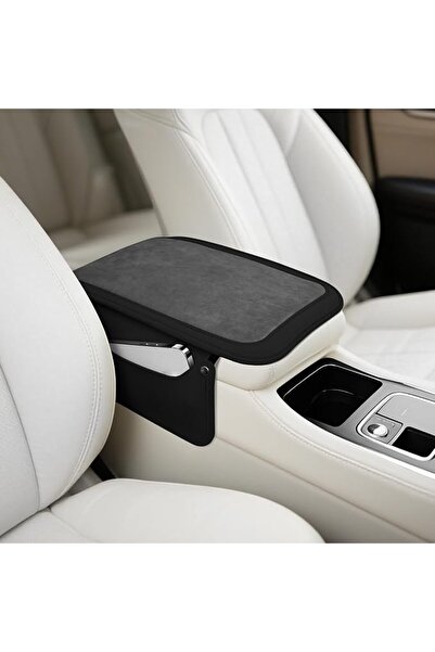 AZONEE Universal Car Center Console Cover with Storage Bags - Soft Furry Armr...