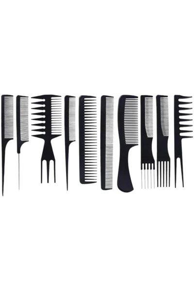 Hair System مجموعة أمشاط متنوعة من 10 قطع للتصفيف الاحترافي