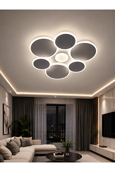 SimaAvize Modern LED Plafoniyer Avize - 7 Daireli Şık Tasarım Salon ve Yatak ...