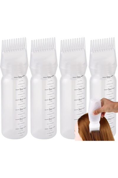 reelegant 4 قطع من زجاجات توزيع زيت الشعر مع مشط للصبغ