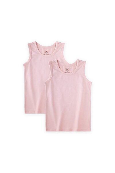 Cigit Double Wide Strap Undershirt 2-11 Years Powder Pink
