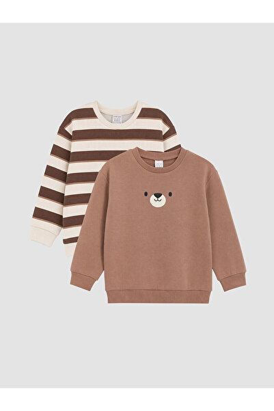 LC Waikiki NEVAVM Farkılıقية LCW baby Brown سويت شيرت للأطفال الأولاد مكون من...