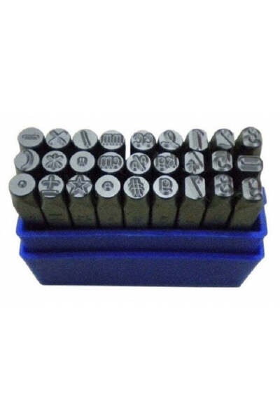 Bass Polska Set de poansoane cu numere și caractere de 6 mm