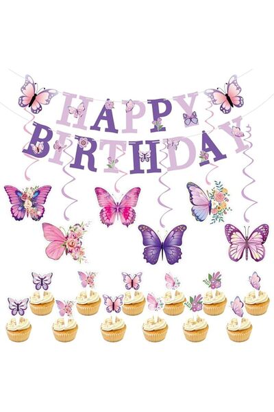 Yelajoy مجموعة زينة عيد الميلاد بتصميم الفراشات - لافتة عيد ميلاد سعيد، زينة ...