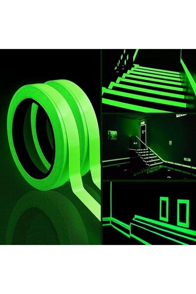 Yelajoy Glow in Dark Tape, 4Pcs 12mmx5m Fluorescent Adhesive Warning Tape, Wa...