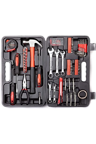 CARTMAN 148-Piece Automotive And Household Tool Set, Red Repair Kit Case