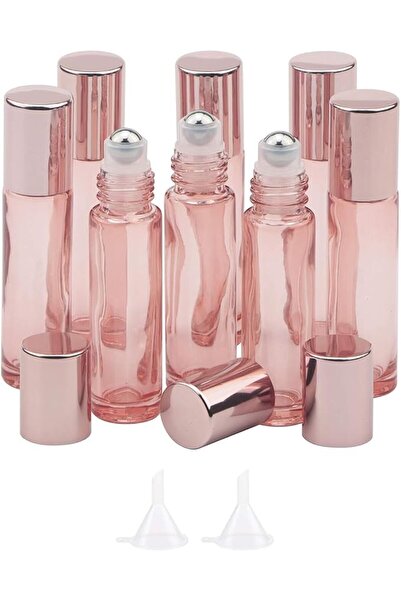 ASKIND 8 Pack 10mL(1/3 oz) Glass Roller Bottles for Essential Oils and Perfum...
