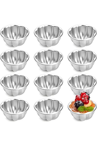 KASTWAVE Egg Tart Molds - Aluminum Alloy Pudding Jelly Molds, Reusable Non-St...