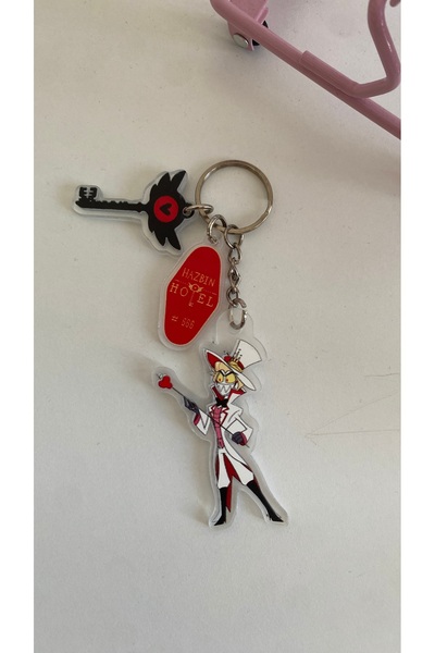 Sakura Konsept Butik Hazbin Hotel Acrylic Charm Keychain 6-7cm Imported Lucif...