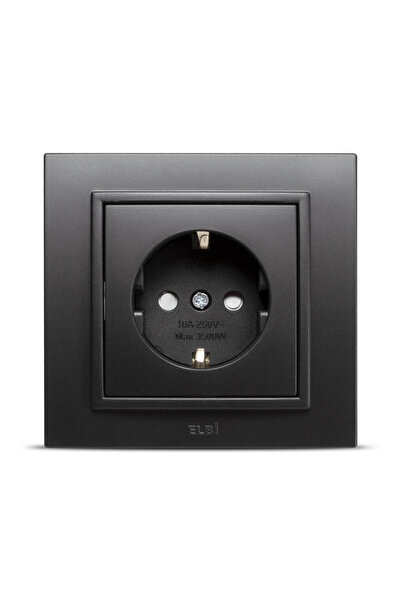 Danex Schuko 16a black matte zena socket -, elbi, black