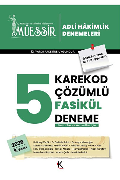 MÜESSİR 2026 Adli Hakimlik Fasikül 5 Deneme Karekod Çözümlü