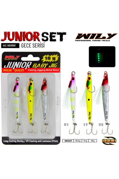 Wily Junior Jig Gece Serisi Metal Yem 3lü Set