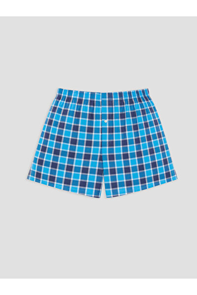 LC Waikiki Rmz Gi̇yi̇m Farkiyla Checkered Embroidered Cotton Men's Boxer 2-Pack