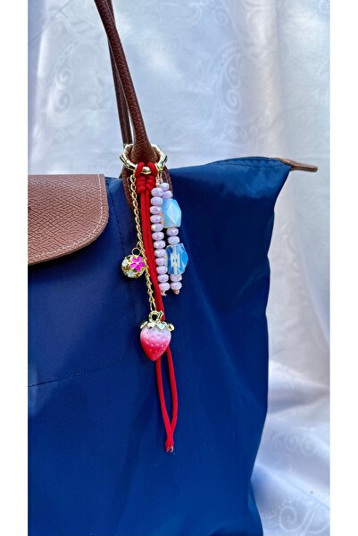 Merishe Jewerly Colorful Beaded Bag Charm – Red