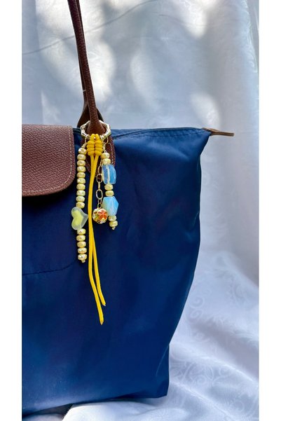 Merishe Jewerly Colorful Beaded Bag Charm – Yellow