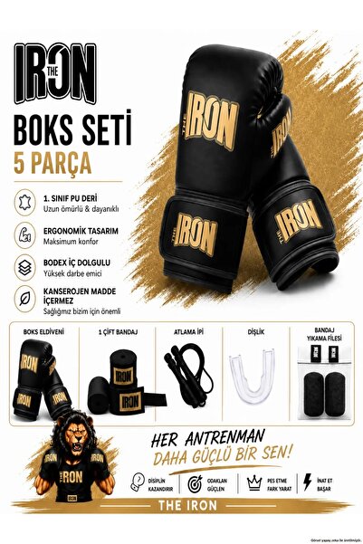 Theiron 5 Piece Boxing Set - Boxing Gloves + 3.5m Bandage + Jump Rope + Mouth...