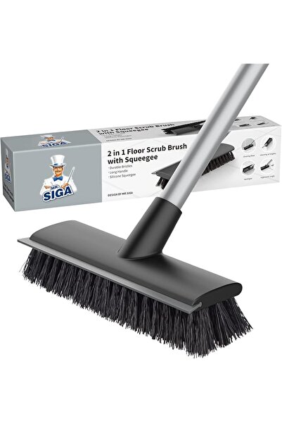 MR.SIGA Floor Scrub Brush with Long Handle for Cleaning Cleaning Bathroom