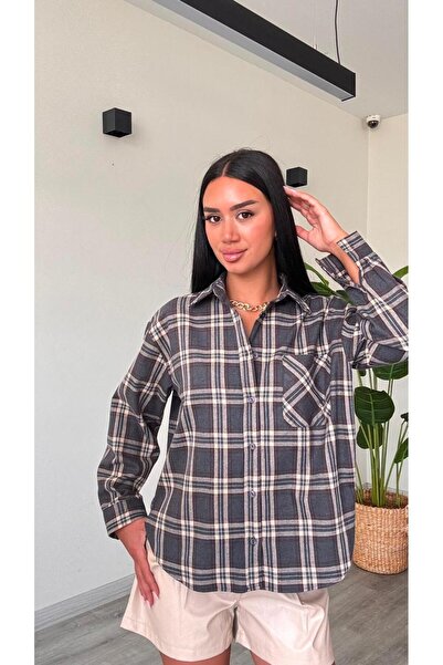 modadagiyim Checkered Pocket Detailed Long Sleeve Casual and Stylish Shirt