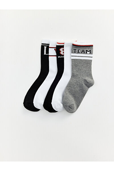LC Waikiki Nevavm Farkıyla Lcw Kids Mixed Patterned 5-Piece Pack Boys' Socks