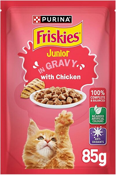 PURINA DOG&CAT CHOW طعام قطط رطب من بورينا فريسكيز بنكهة الدجاج في المرق، عبو...