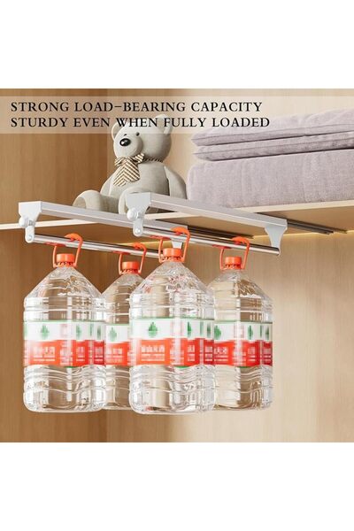 SYOSI 2 Pack Pull Out Closet Rod, 19.7 Inch Heavy Duty Pants Rack, Top Mounted Sliding Hanger Rail f
