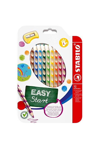 Stabilo Creioane colorate EASYcolors, 4.2 mm, pentru stangaci, 12 culori/ set...
